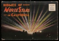 5d024 HOMES OF MOVIE STARS IN CALIFORNIA 4x6 postcard booklet 1920s with 18 scenes of stars' homes!