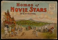 5d023 HOMES OF MOVIE STARS IN CALIFORNIA 4x6 postcard booklet 1920s with 16 scenes of stars' homes!