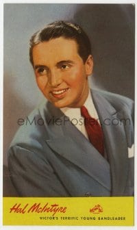 5d138 HAL MCINTYRE RCA 4x6 postcard 1940s great portrait of Victor's terrific young bandleader!