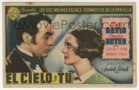 5d409 ALL THIS & HEAVEN TOO Spanish herald 1946 close up of Bette Davis & Charles Boyer!