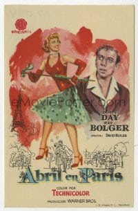 5d417 APRIL IN PARIS Spanish herald 1956 different art of Doris Day and Ray Bolger in France!