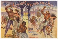 5d418 ARABIAN NIGHTS Spanish herald 1942 Sabu, Jon Hall, Maria Montez, wonderful different art!