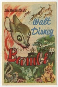 5d423 BAMBI Spanish herald 1950 Disney cartoon classic, different art with Thumper & Flower!