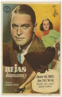 5d444 BLIND ALLEY Spanish herald 1939 great c/u of tough Chester Morris & sexy Ann Dvorak!