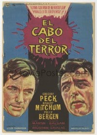 5d474 CAPE FEAR Spanish herald 1962 Gregory Peck, Robert Mitchum, different art by Albericio!