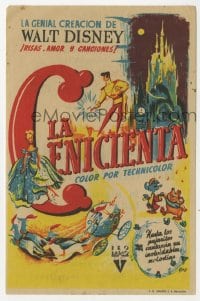 5d492 CINDERELLA Spanish herald 1952 Walt Disney classic fantasy cartoon, great Lloan art!