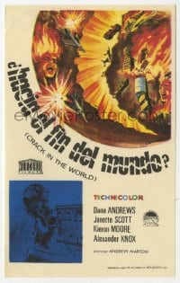 5d510 CRACK IN THE WORLD Spanish herald 1966 Dana Andrews, different art of atom bomb exploding!