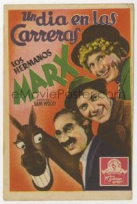 5d522 DAY AT THE RACES Spanish herald 1940 Marx Bros. Chico, Harpo & Groucho with wacky horse art!