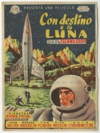5d531 DESTINATION MOON Spanish herald 1953 Robert A. Heinlein, different art of rocket & astronauts!