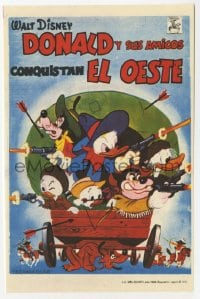 5d539 DONALD DUCK GOES WEST Spanish herald 1966 Disney, great western cowboy cartoon art!