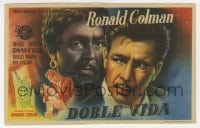 5d544 DOUBLE LIFE Spanish herald 1948 film noir, completely different art of Ronald Colman!