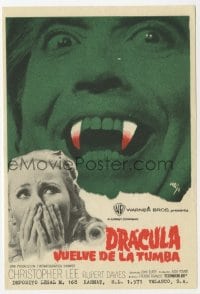 5d548 DRACULA HAS RISEN FROM THE GRAVE Spanish herald 1972 MCP art of vampire Christopher Lee!