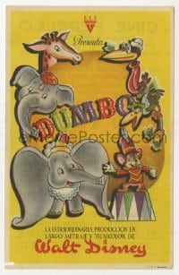 5d551 DUMBO Spanish herald 1944 different colorful art from Walt Disney circus elephant classic!