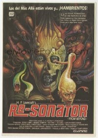 5d578 FROM BEYOND Spanish herald 1986 H.P. Lovecraft, wild different horror art by Mac Gomez!