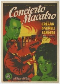 5d609 HANGOVER SQUARE Spanish herald 1945 Soligo art of Linda Darnell, George Sanders & Cregar!