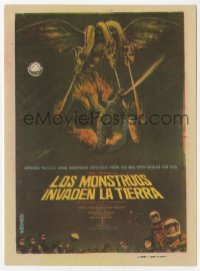 5d647 INVASION OF ASTRO-MONSTER Spanish herald 1968 Toho, cool different art of Godzilla & Ghidrah!