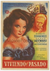 5d702 LOST MOMENT Spanish herald 1947 different art of sexy Susan Hayward by gothic house!