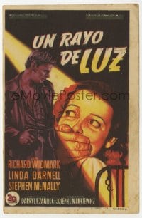 5d759 NO WAY OUT Spanish herald 1951 different Soligo art of Richard Widmark & Linda Darnell!