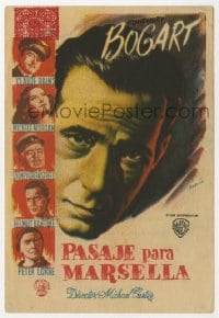 5d784 PASSAGE TO MARSEILLE Spanish herald 1948 great different art of Humphrey Bogart by Ramon!