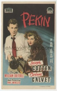 5d786 PEKING EXPRESS Spanish herald 1951 Joseph Cotten & Corinne Calvet in China, William Dieterle!