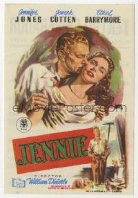 5d799 PORTRAIT OF JENNIE Spanish herald 1953 Jano art of Joseph Cotten & beautiful Jennifer Jones!