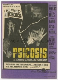 5d803 PSYCHO Spanish herald 1961 Janet Leigh, Anthony Perkins, Alfred Hitchcock shown!