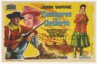 5d845 SEARCHERS Spanish herald 1960 Jano art of John Wayne, Hunter & Natalie Wood, John Ford
