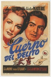 5d883 STELLA Spanish herald 1952 different Soligo art of sexy Ann Sheridan & Victor Mature!