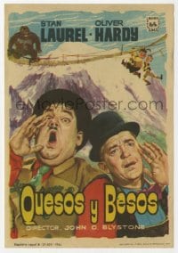 5d897 SWISS MISS Spanish herald R1962 great Alvaro art of Stan Laurel & Oliver Hardy, Hal Roach!