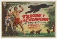 5d901 TARZAN & THE HUNTRESS Spanish herald 1947 Johnny Weissmuller, Brenda Joyce, different MCP art!