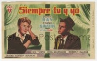 5d997 YOUNG AT HEART Spanish herald 1954 different image of Doris Day & smoking Frank Sinatra!