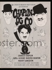 5d220 30 YEARS OF FUN Danish program 1965 Chaplin, Keaton, Laurel & Hardy, different Ole art!