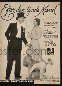 5d224 AFTER THE THIN MAN Danish program 1937 William Powell, Myrna Loy & Asta the dog too!