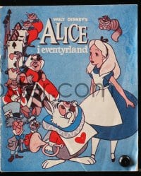 5d226 ALICE IN WONDERLAND Danish program 1951 Disney Lewis Carroll classic, different art, rare!