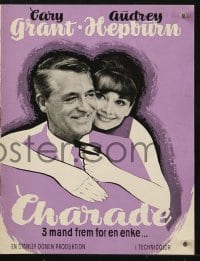 5d247 CHARADE Danish program 1964 different images of Cary Grant & sexy Audrey Hepburn!