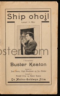 5d319 NAVIGATOR Danish program 1925 different images of sailor Buster Keaton, ultra rare!