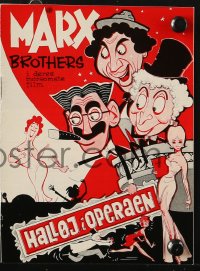 5d322 NIGHT AT THE OPERA Danish program R1965 photos & art of Marx Bros Groucho, Chico & Harpo!