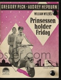 5d339 ROMAN HOLIDAY Danish program 1954 Audrey Hepburn & Gregory Peck on Vespa, different images!