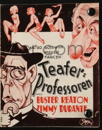 5d356 SPEAK EASILY Danish program 1933 wonderful art of Buster Keaton & Jimmy Durante by Koppel!