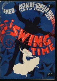 5d366 SWING TIME Danish program 1937 Erik Frederiksen art of Fred Astaire & Ginger Rogers!