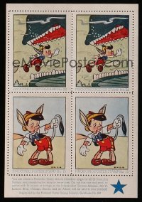 5d047 PINOCCHIO group of 6 complete stamp sets 1940 Walt Disney, 24 stamps & printed envelope, rare!