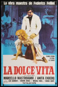 5f001 LA DOLCE VITA Argentinean R1980s Federico Fellini, Marcello Mastroianni riding Pasut!