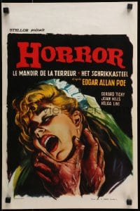 5f264 BLANCHEVILLE MONSTER Belgian 1966 Edgar Allan Poe, Horror, cool art of victim!