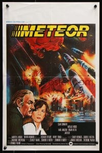 5f299 METEOR Belgian 1979 Sean Connery, Natalie Wood, cool sci-fi artwork by Tom Beauvais!