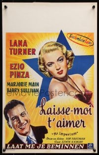 5f301 MR. IMPERIUM Belgian 1951 different art of super sexy Lana Turner & singer Ezio Pinza!