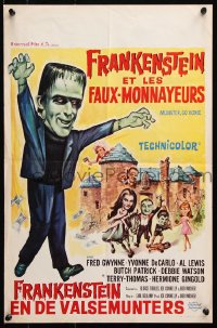 5f302 MUNSTER GO HOME Belgian 1966 great art of Fred Gwynne & entire wacky monster family!