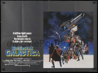 5f171 BATTLESTAR GALACTICA British quad 1978 great sci-fi montage art by Robert Tanenbaum!