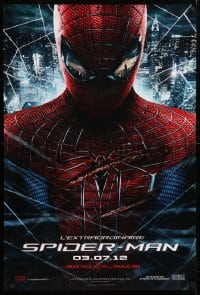 5f062 AMAZING SPIDER-MAN IMAX teaser DS Canadian 1sh 2012 Andrew Garfield over city!