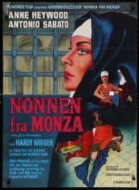 5f034 LADY OF MONZA Danish 1970 her other love is God, Wenzel art of nun Anne Heywood!
