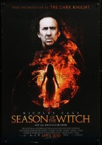 5f039 SEASON OF THE WITCH advance DS Dutch 2011 image of Nicolas Cage & flaming sword!